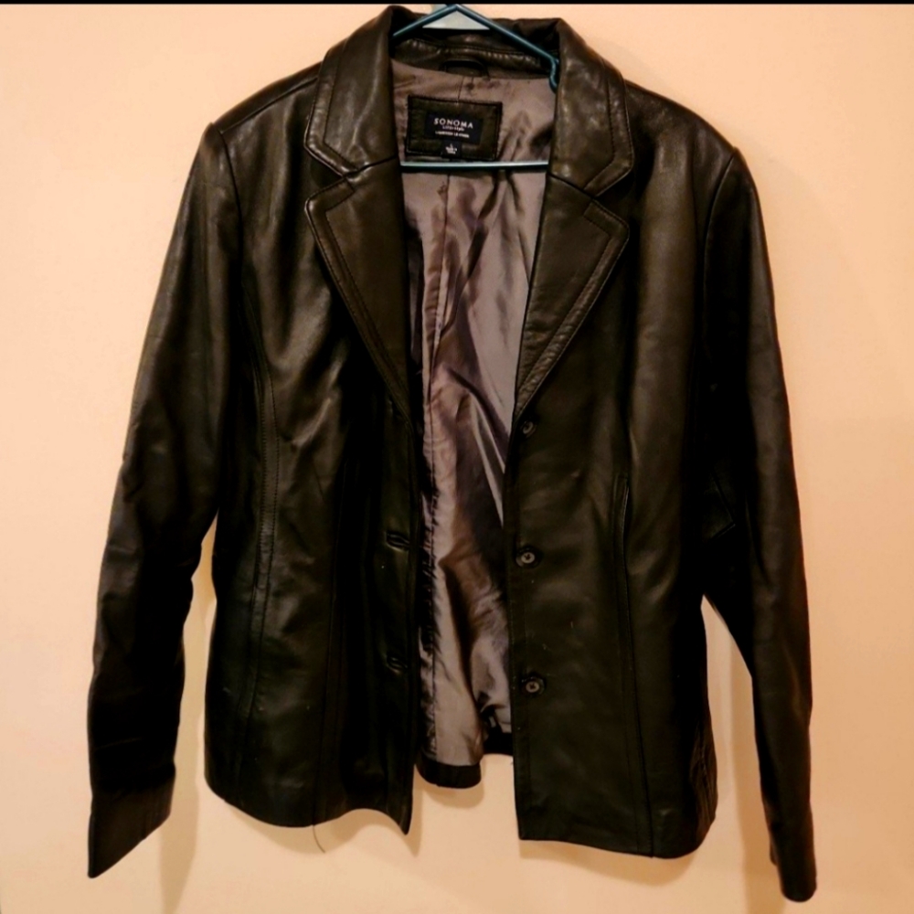 Black leather jacket